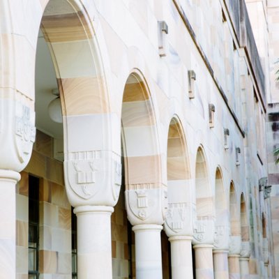 Sandstone pillars in UQ's Great Court.